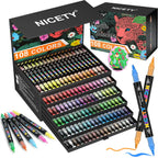 NICETY 108 Dual-Tip Markers for Drawing & Art