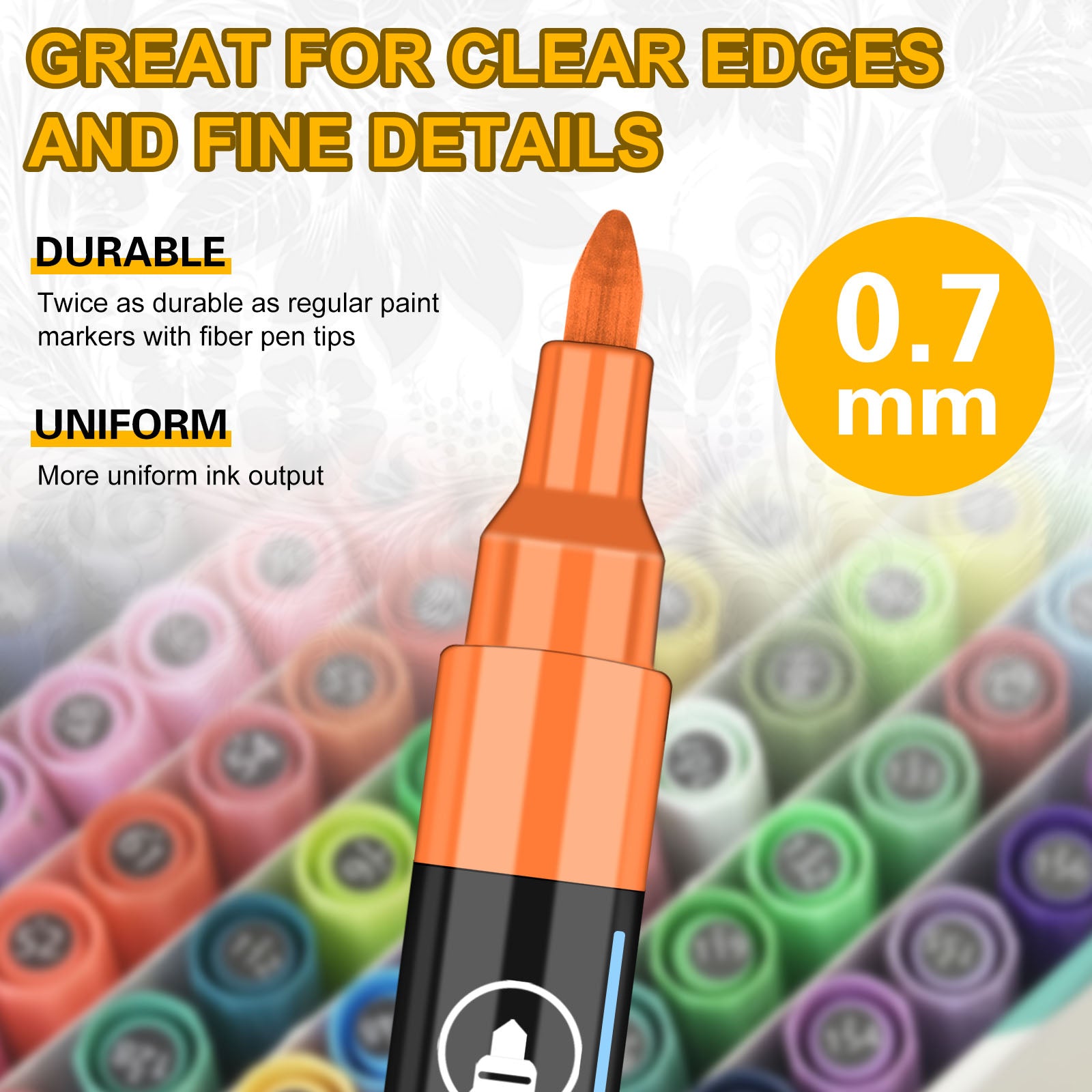 NICETY 168 Color Acrylic Markers - 0.7mm Fine Tip for Detail & Rock Art