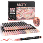 NICETY 32 P Skin Tones-Tone Acrylic Paint Markers (Gift Packaging)