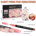 NICETY 32 P Skin Tones-Tone Acrylic Paint Markers (Gift Packaging)