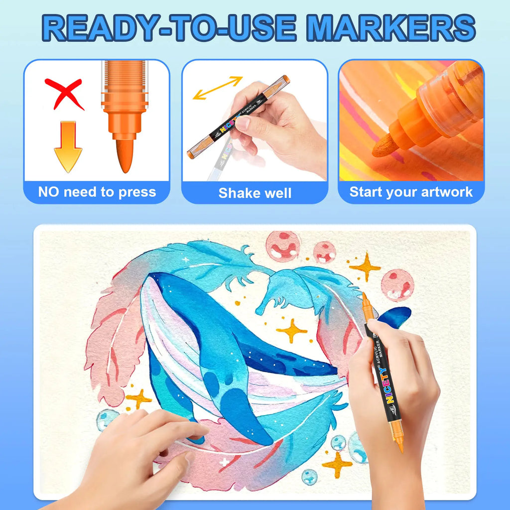 NICETY 54 Dual-Tip Markers for Drawing & Art