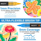 NICETY 72-Color Direct-Ink Acrylic Paint Marker Set
