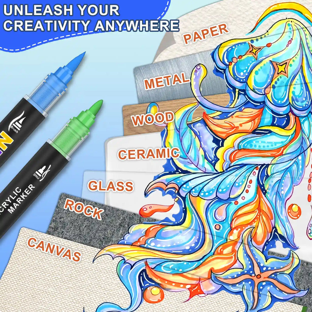NICETY 54 Dual-Tip Markers for Drawing & Art